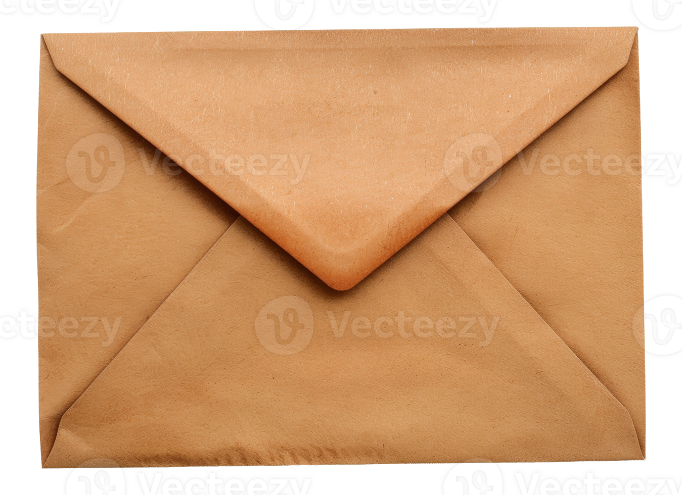 A brown envelope with a gold embossed flap - stock .. png