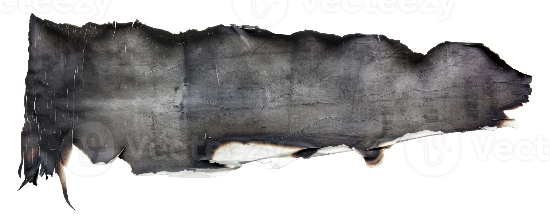 Dark burned paper with golden cracks and textured surface, cut out - stock .. png