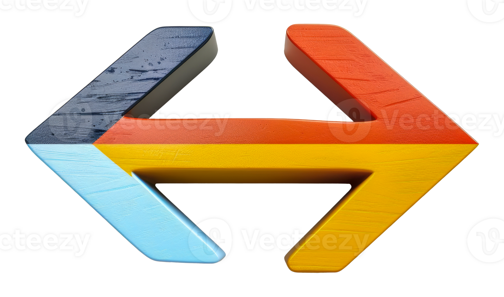 Multicolored arrow with wooden texture png