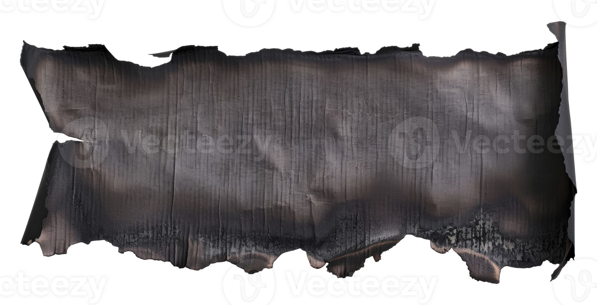 Heavily burnt blackened paper with torn edges, cut out - stock .. png