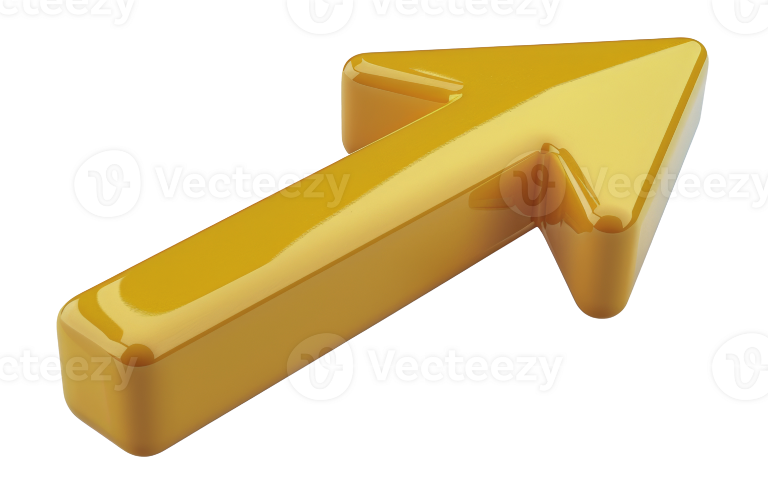 Golden matte arrow with shadow png