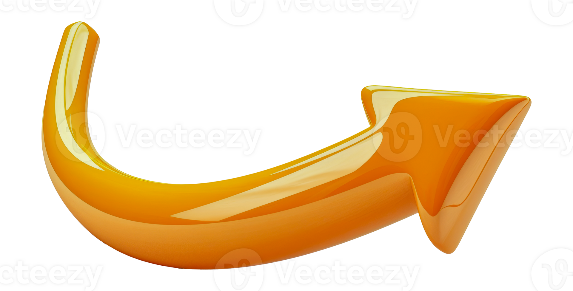 Vibrant orange curved arrow png