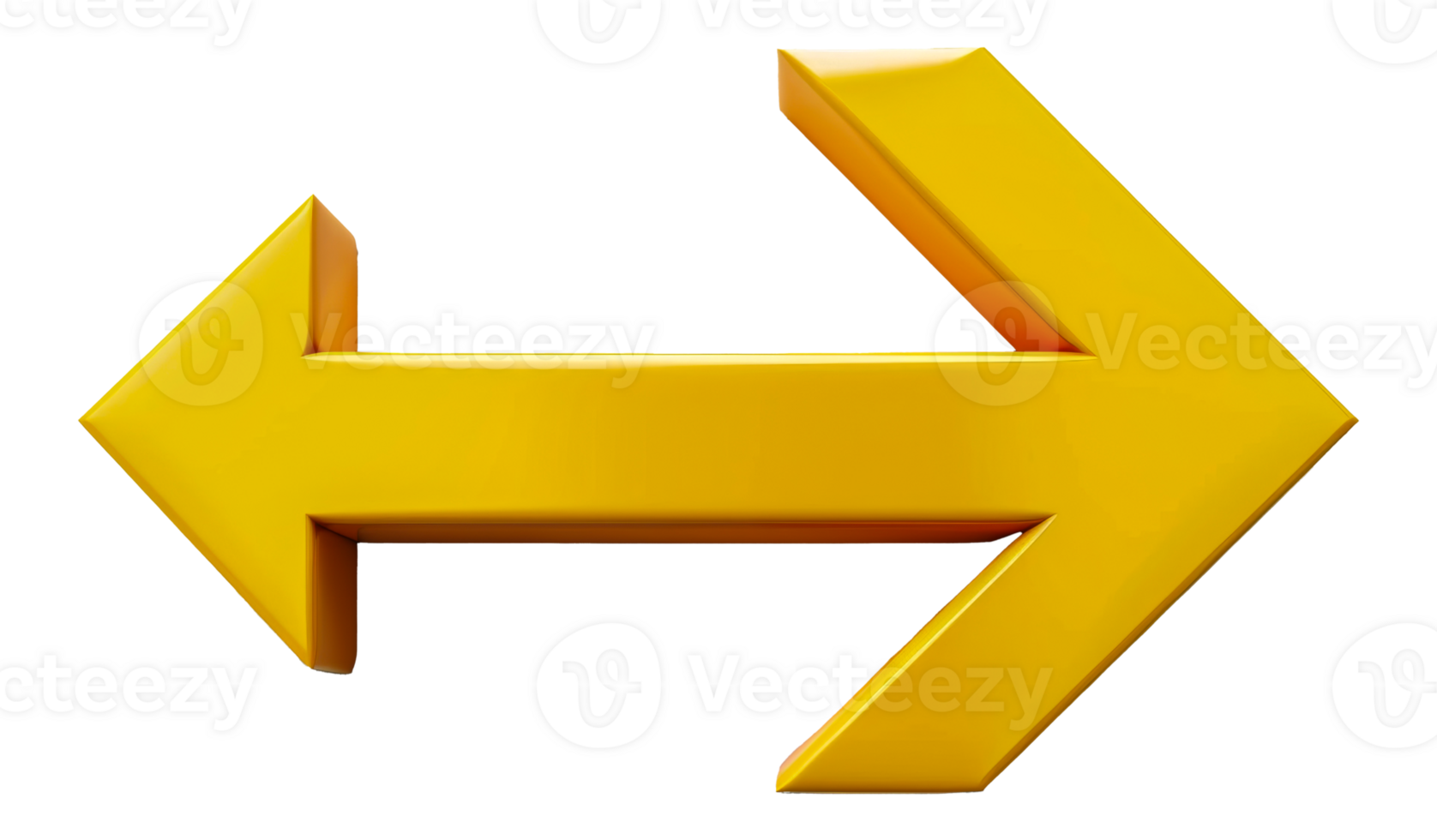 Solid gold double-ended arrow, cut out - stock . png