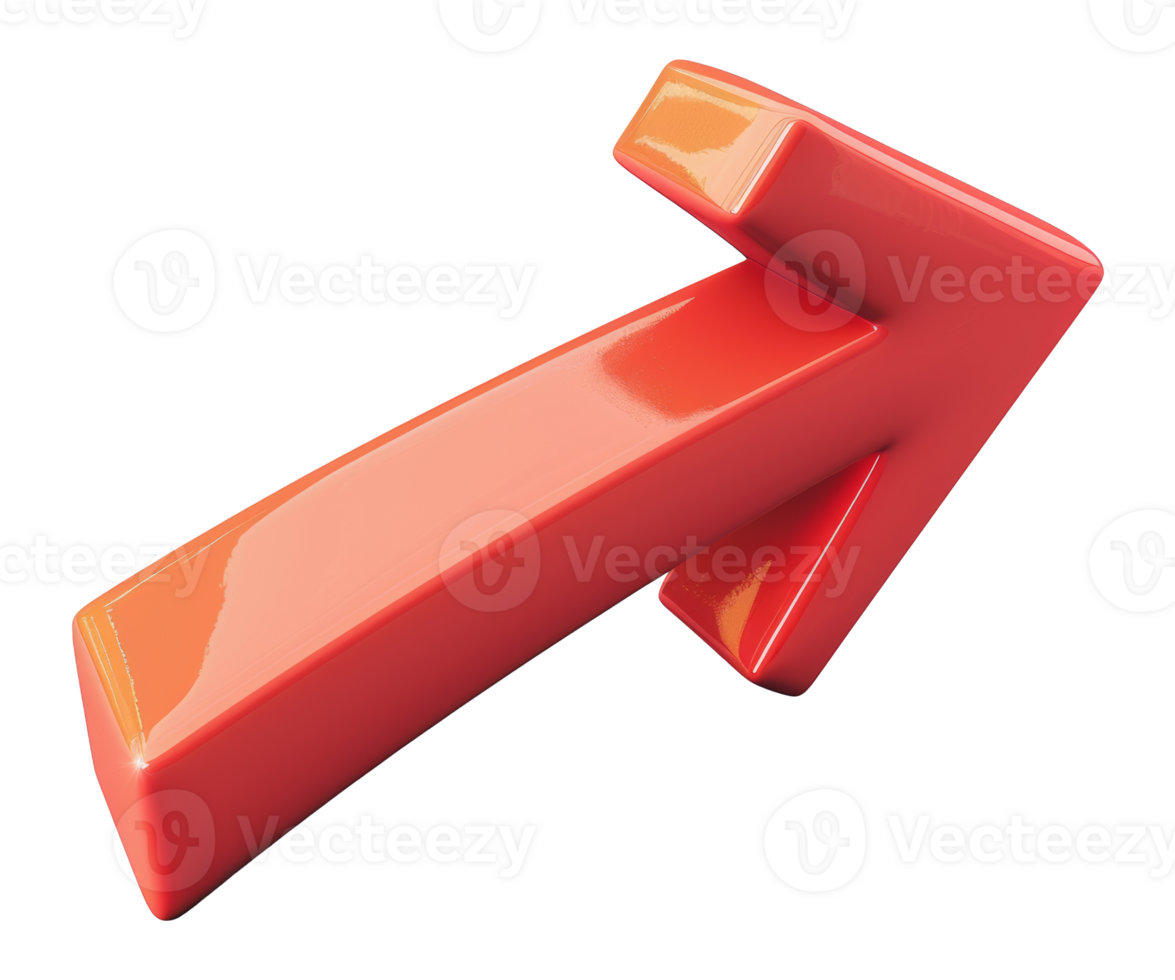 Matte arrow design in red, cut out - stock .. png