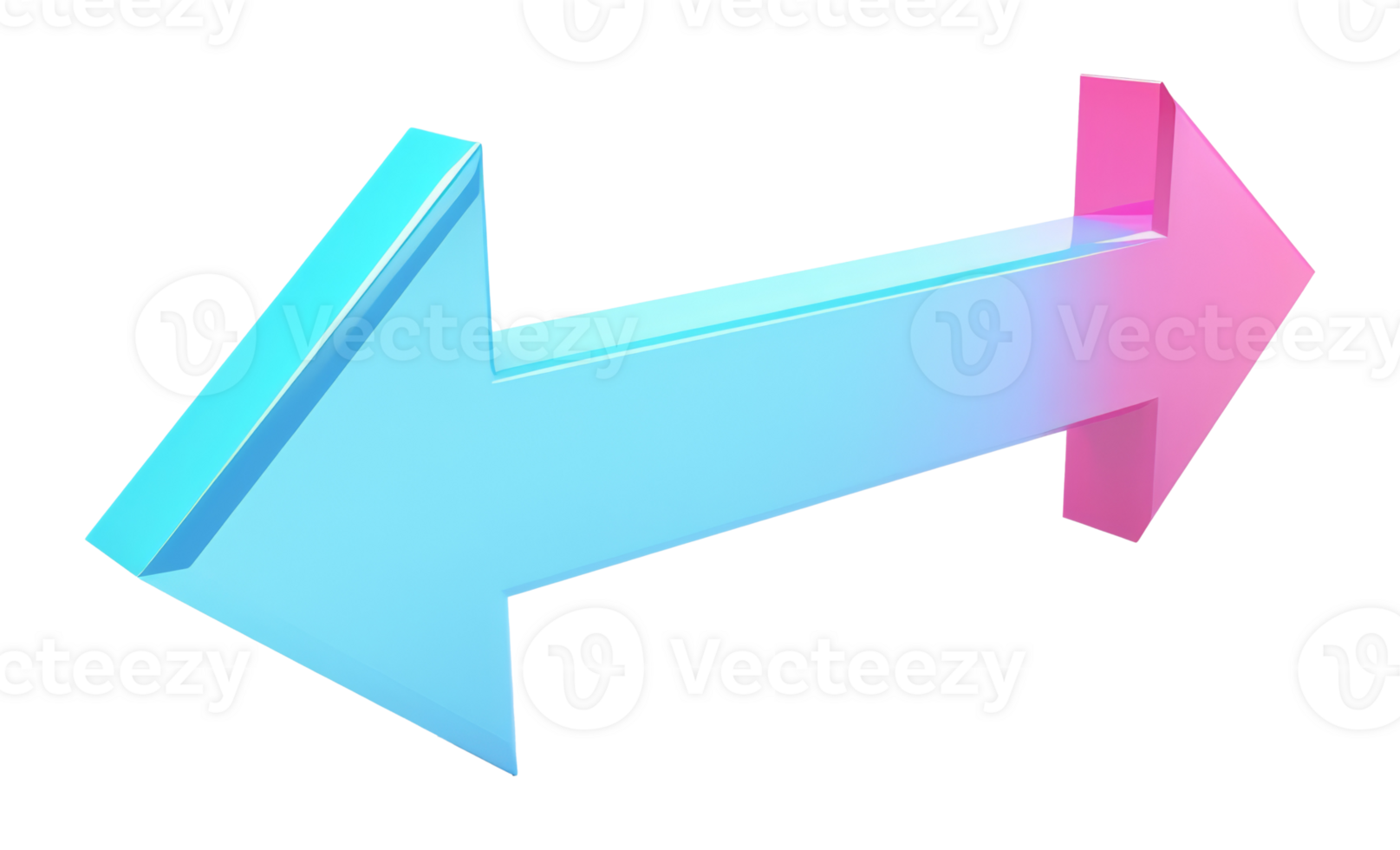 Cyan and pink arrow with gradient, cut out - stock .. png