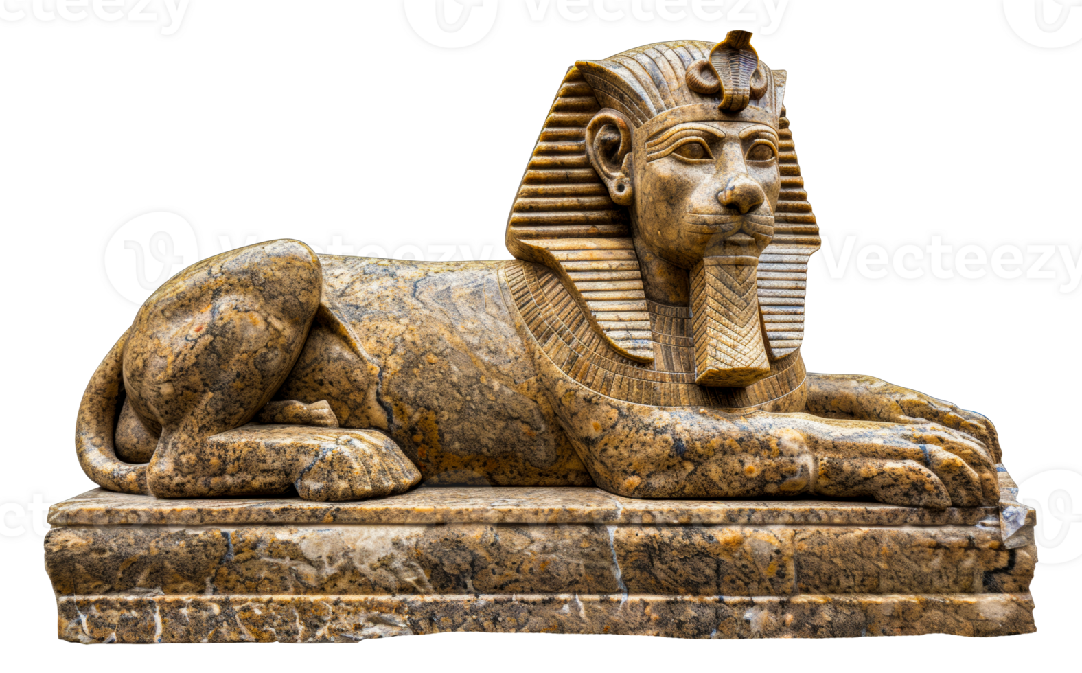 Egyptian sphinx statue, cut out - stock .. png