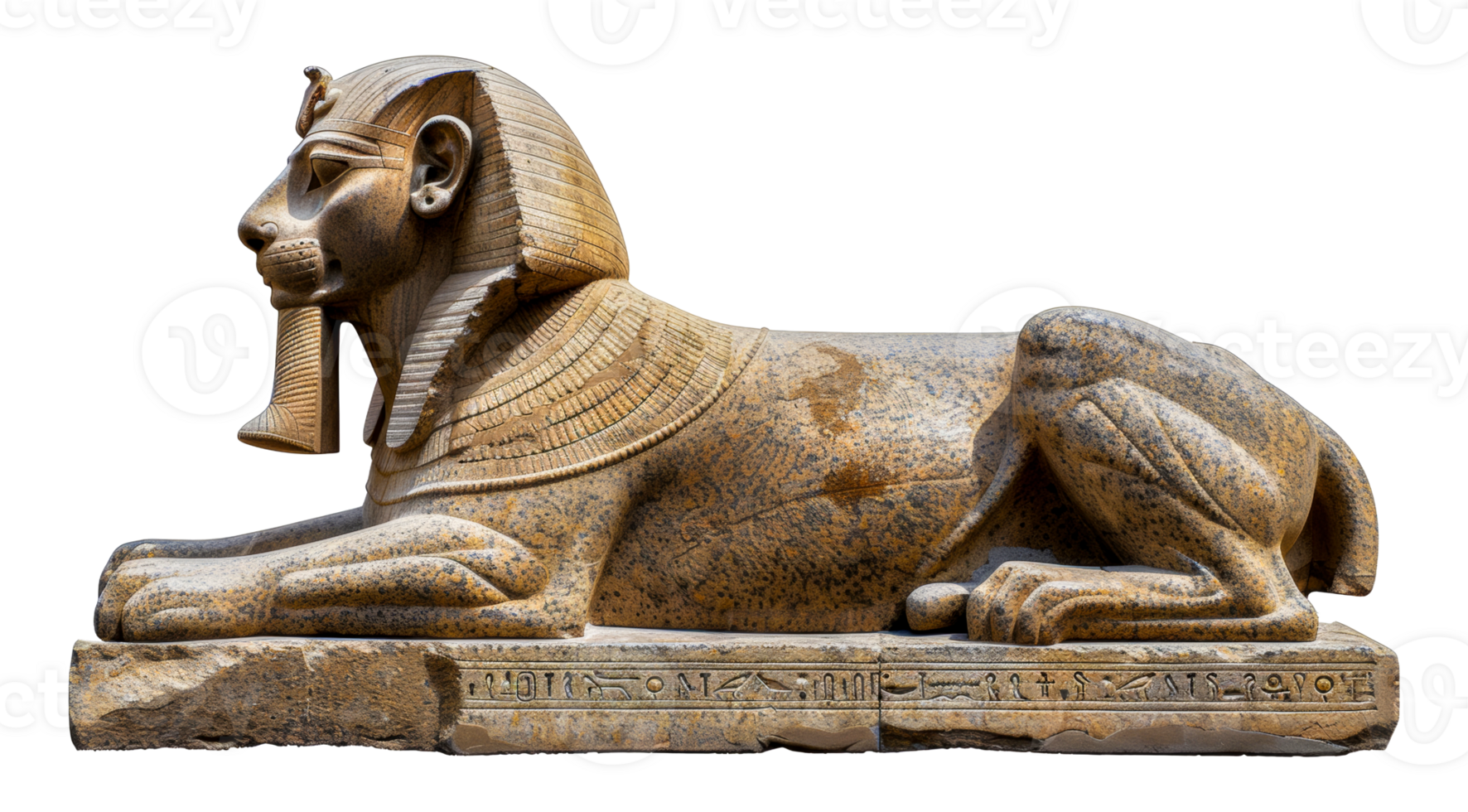Egyptian sphinx statue, cut out - stock .. png