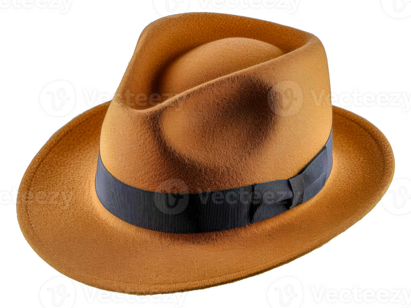 Textured hat with navy ribbon, cut out - stock .. png