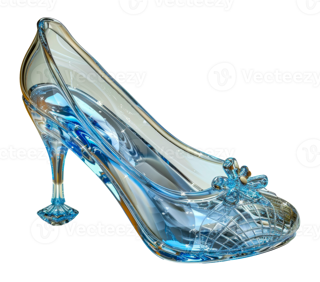 Elegant blue crystal high heel shoe, cut out - stock .. png