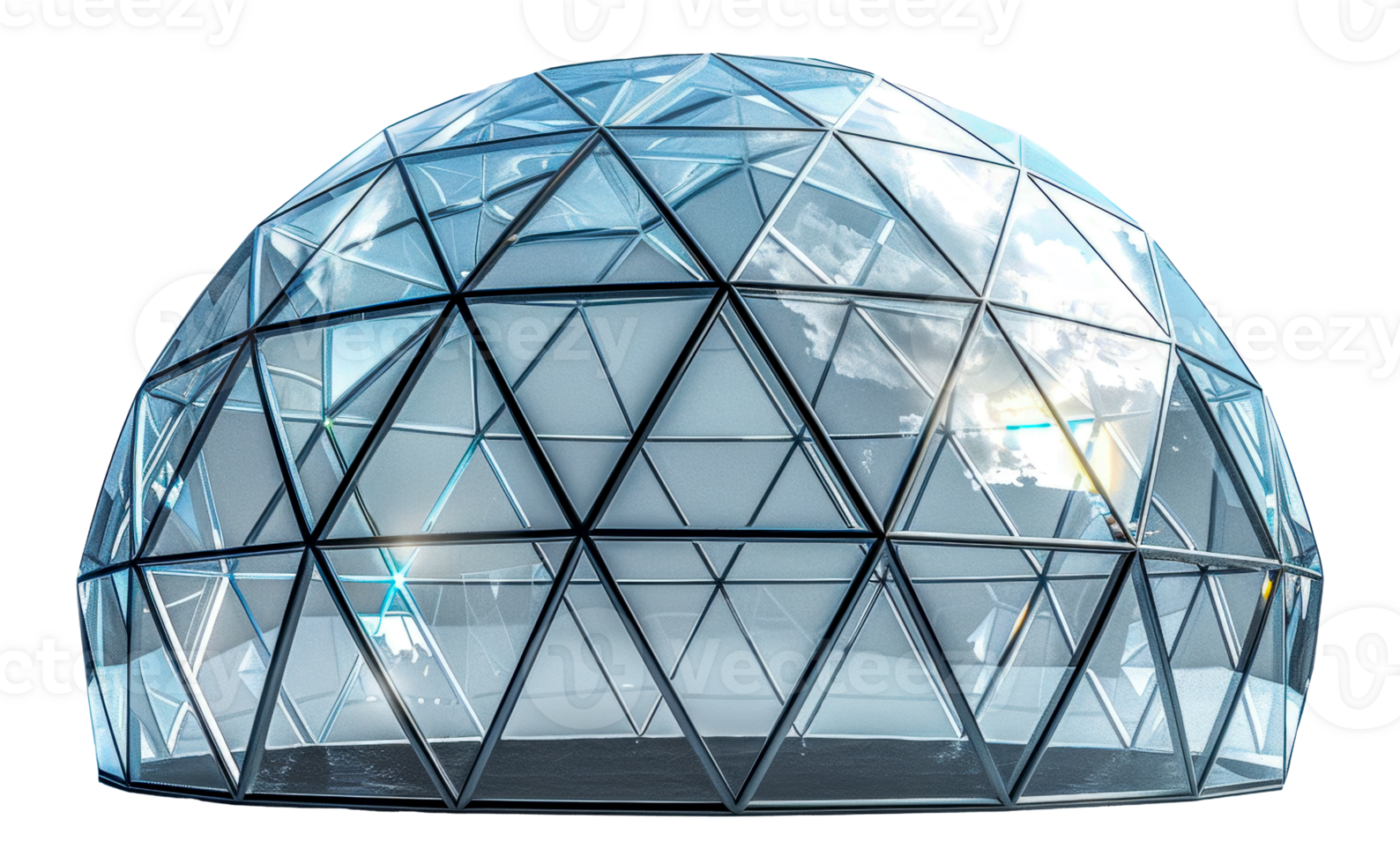 Modern geodesic dome structure, cut out - stock . png