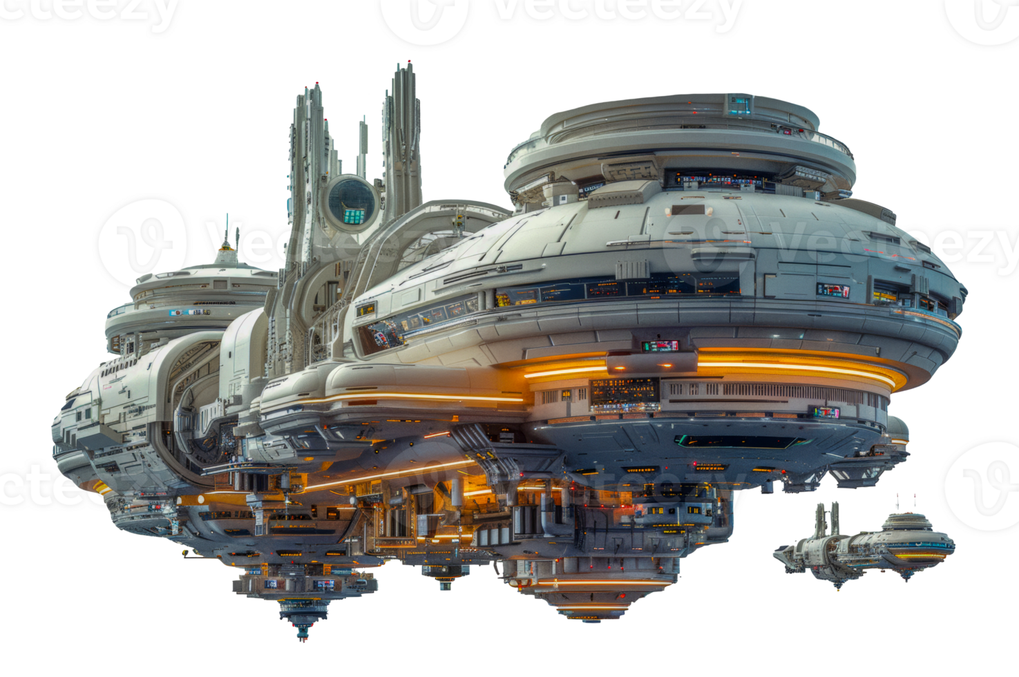 Massive interstellar space station, cut out - stock . png