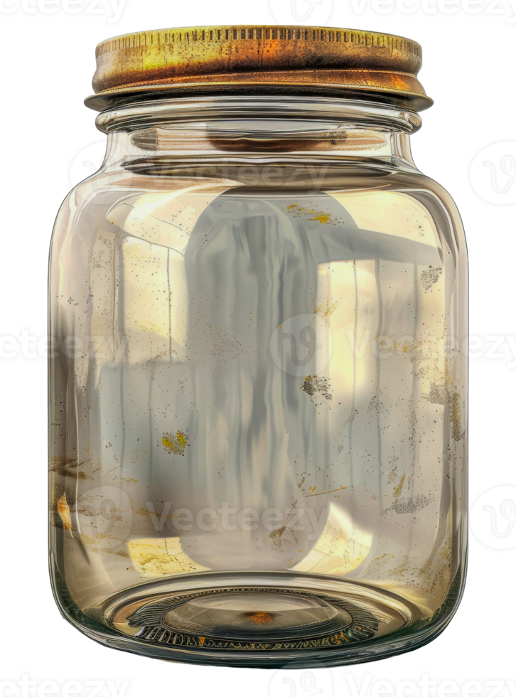 Clear glass jar, cut out - stock . png