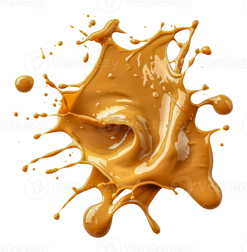 Peanut butter splash, cut out - stock . png