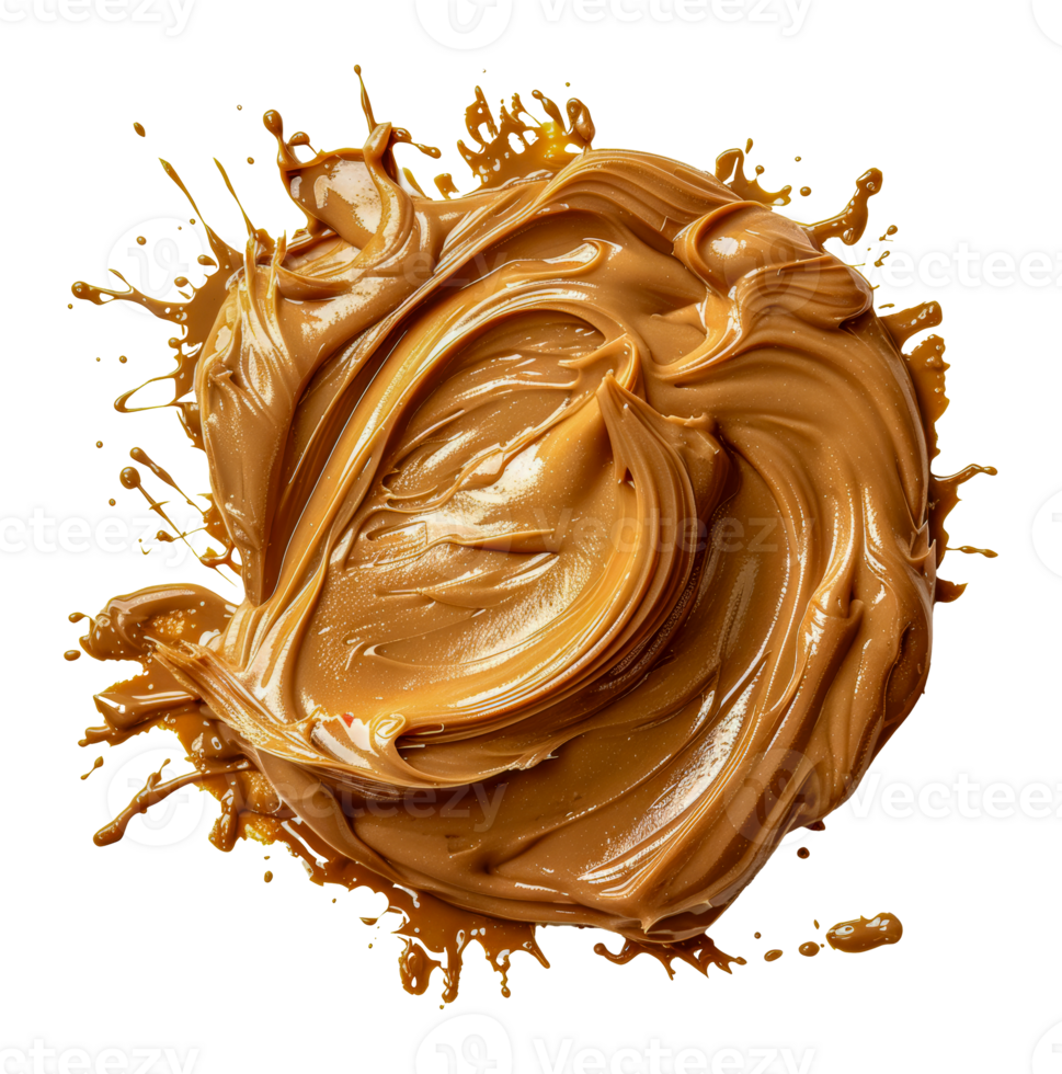Peanut butter splash, cut out - stock . png