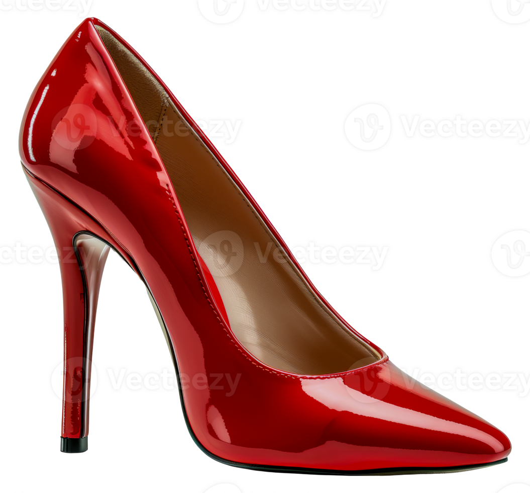 Elegant red high heel shoe, cut out - stock .. png