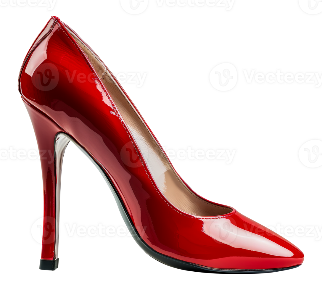 Elegant red high heel shoe, cut out - stock .. png
