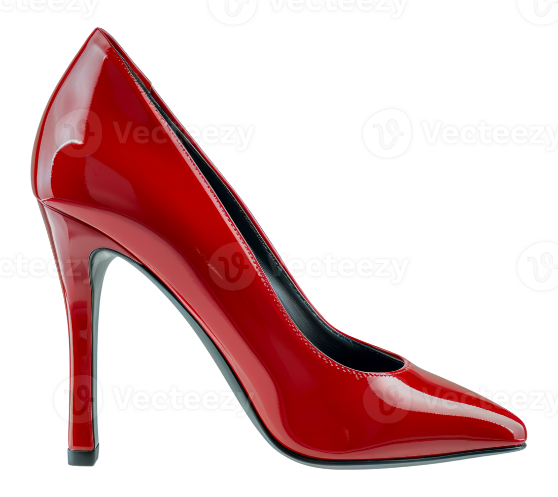 Elegant red high heel shoe, cut out - stock .. png