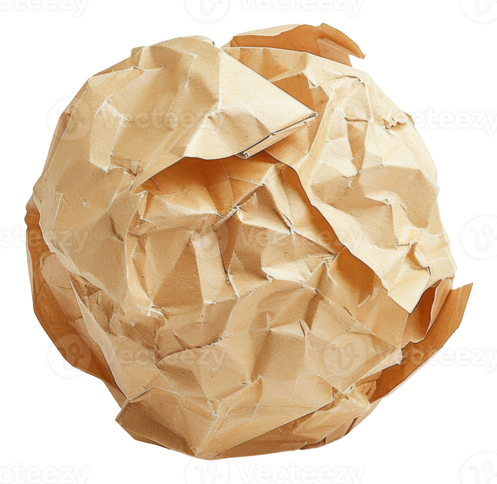 A crumpled piece of paper with a hole in the middle - stock .. png