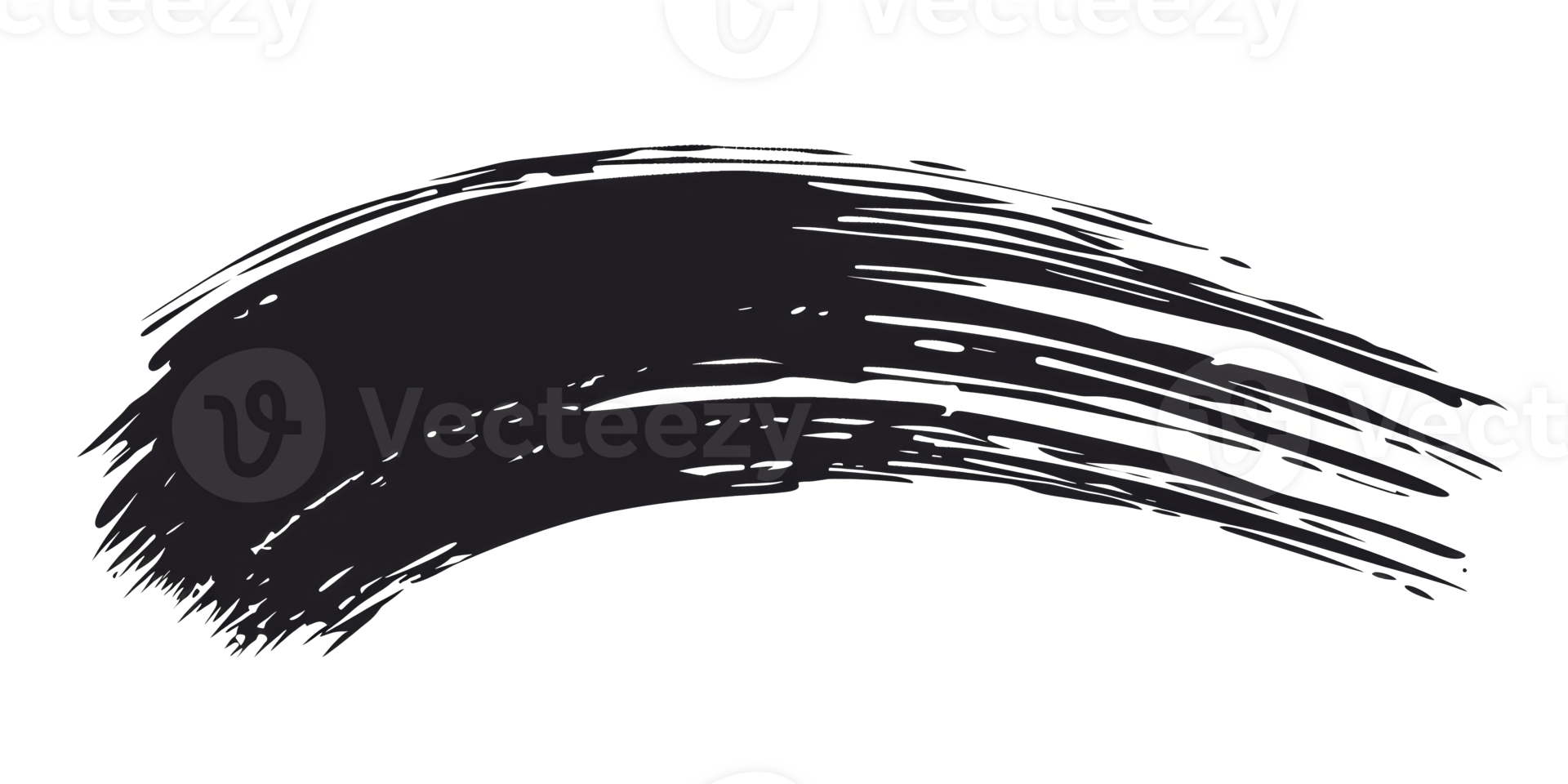 Abstract black brush stroke, cut out - stock .. png
