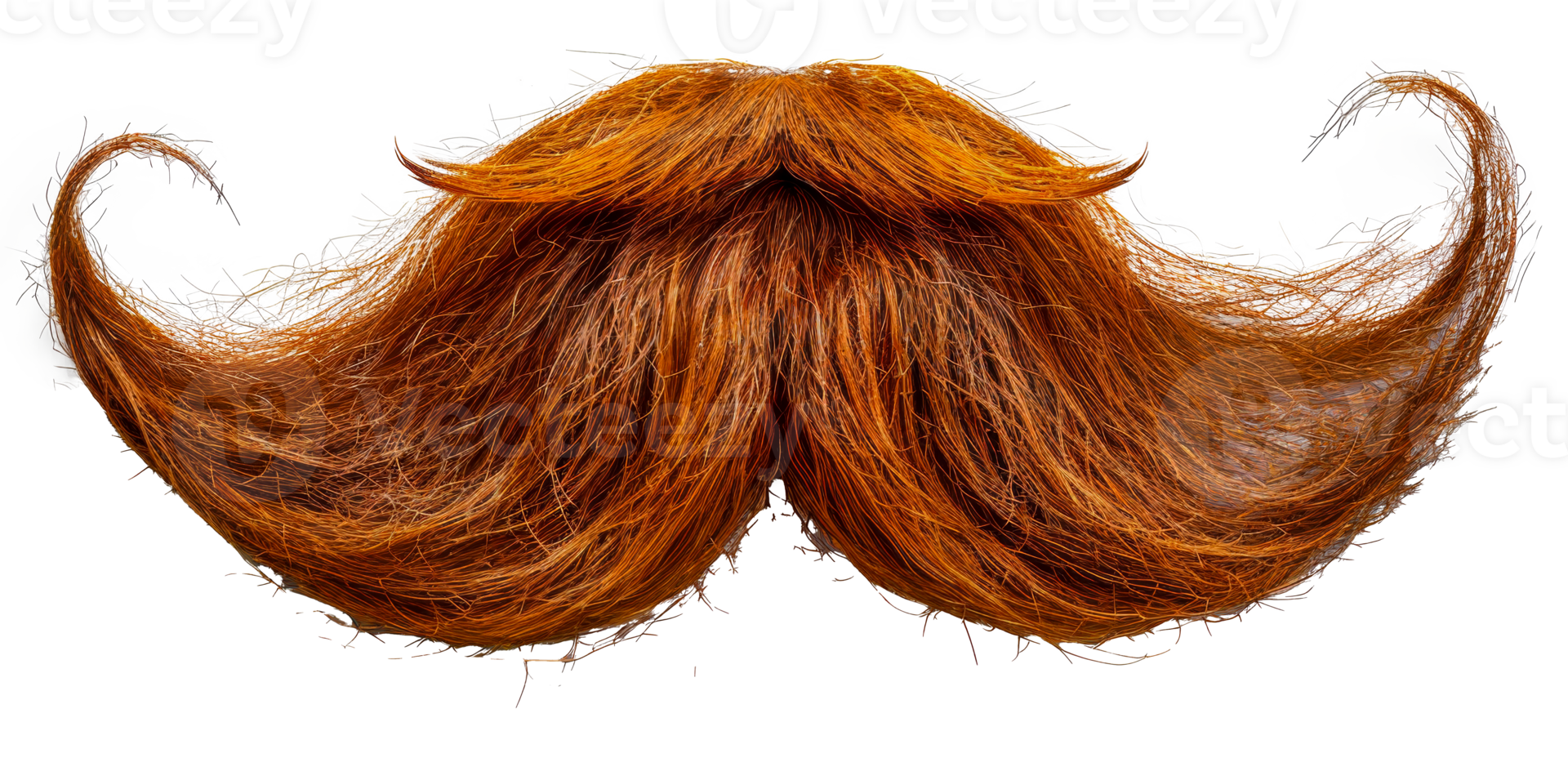 Orange abstract mustache design, cut out - stock .. png