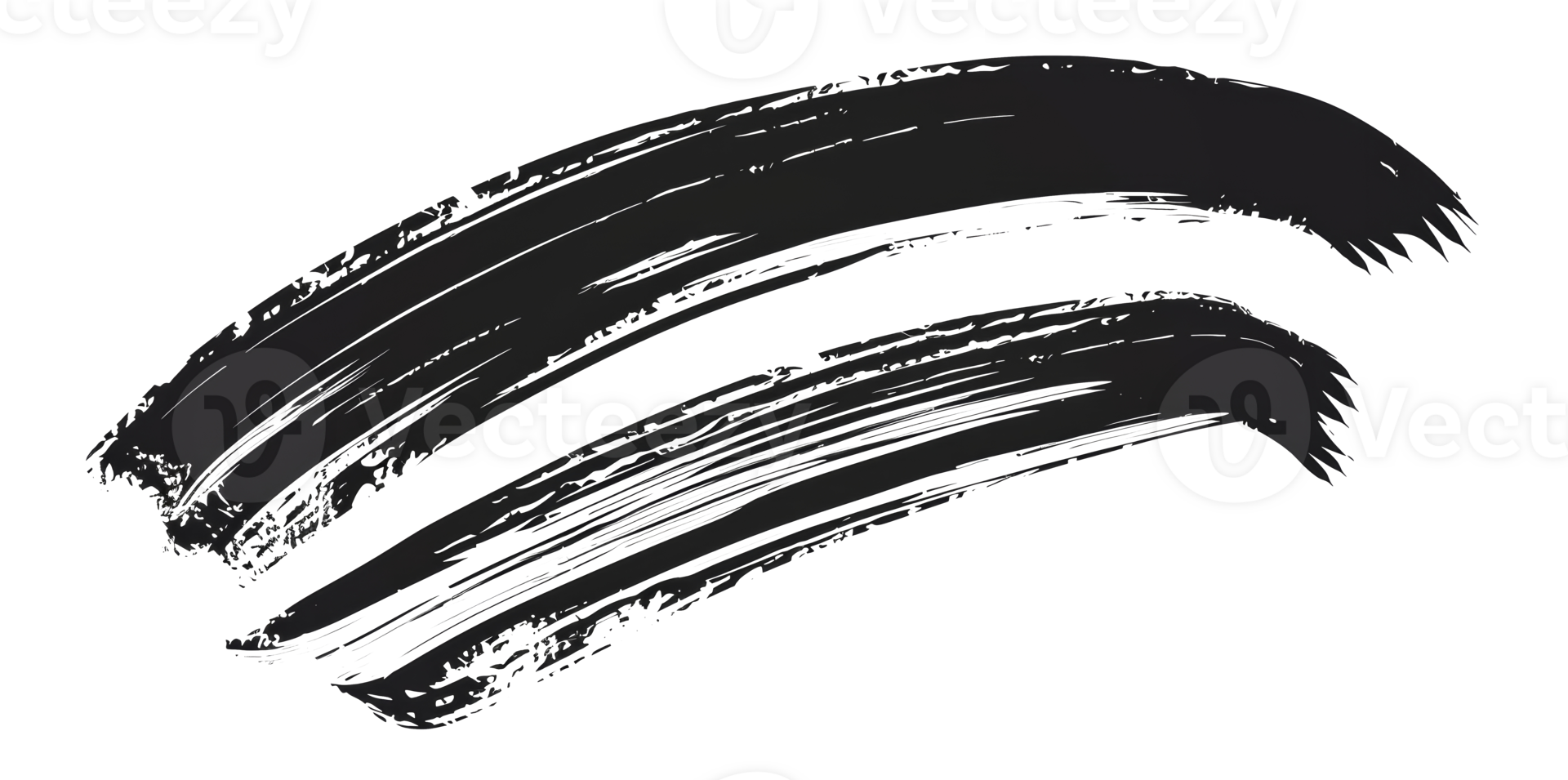 Abstract black brush stroke, cut out - stock .. png