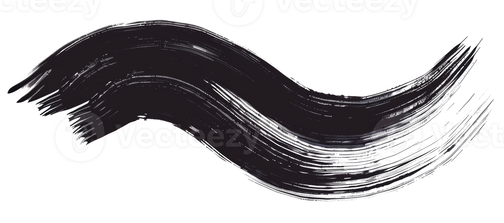 Abstract black brush stroke, cut out - stock .. png