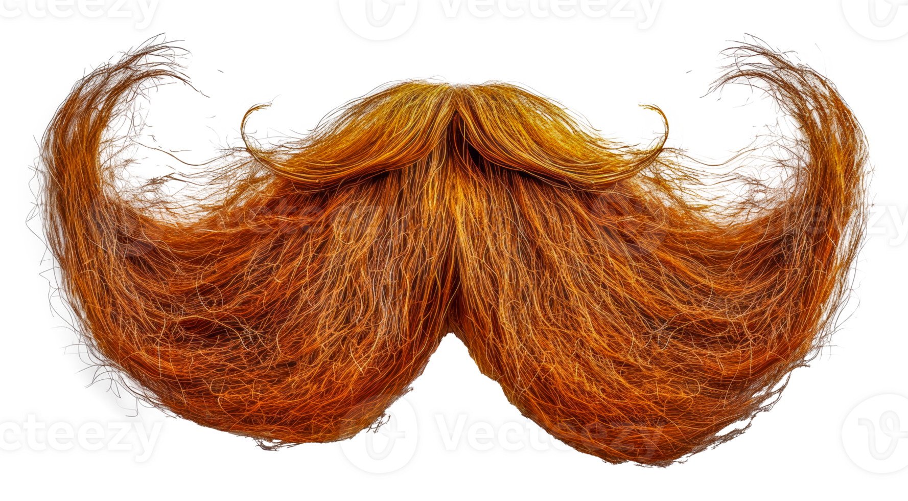 Orange abstract mustache design, cut out - stock .. png