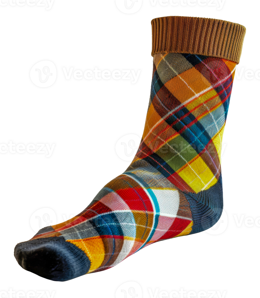 Single argyle pattern sock, cut out - stock .. png