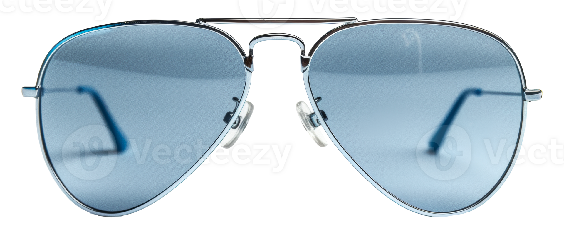 Classic aviator sunglasses with blue tinted lenses, cut out - stock .. png