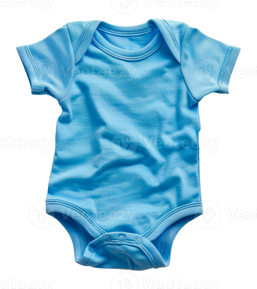Soft blue baby onesie ideal for comfort and style, cut out - stock .. png