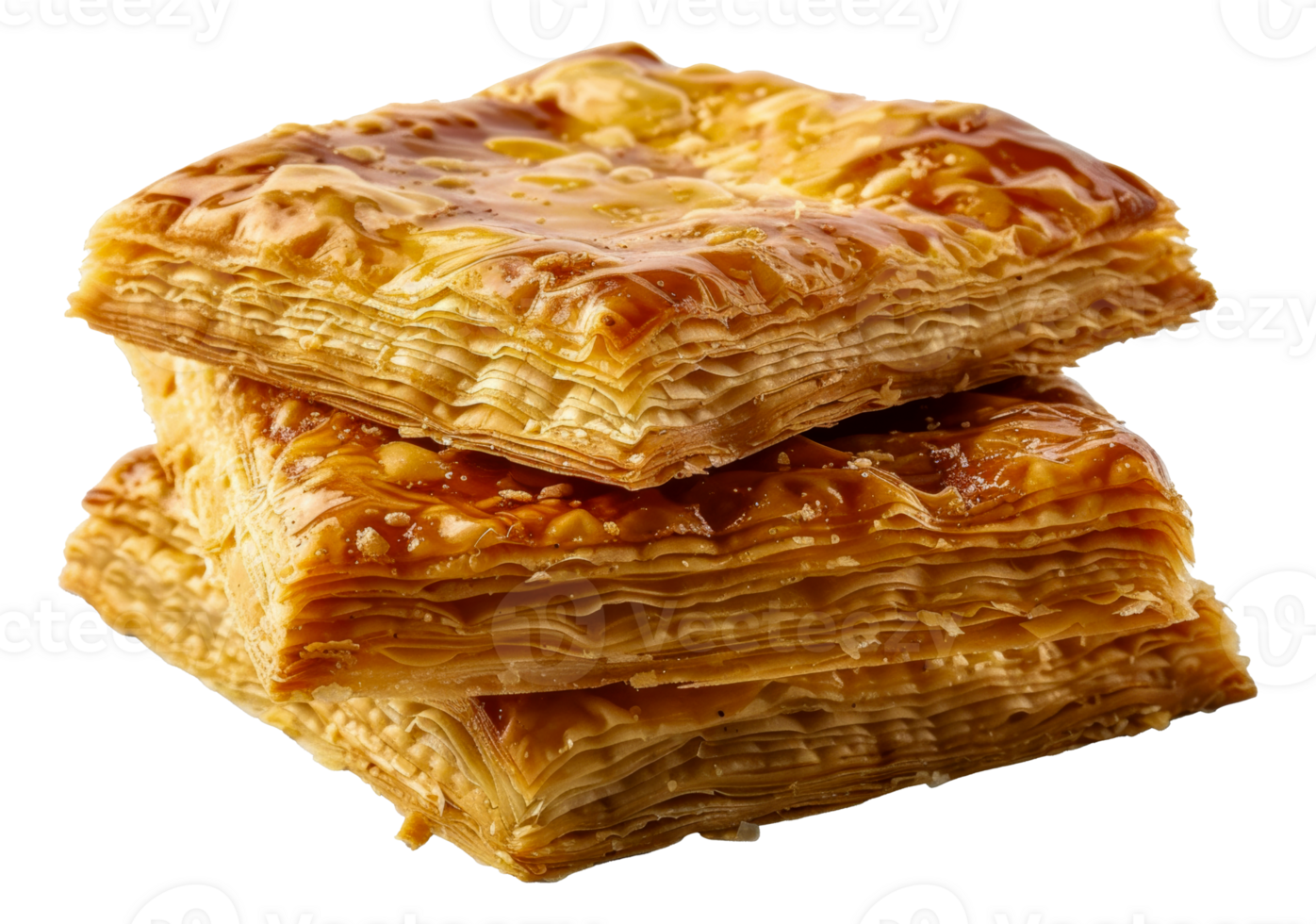 Delicious layered pastry topped with seeds, cut out - stock .. png