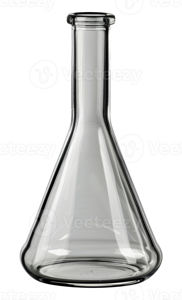 Transparent laboratory flask, cut out - stock .. png