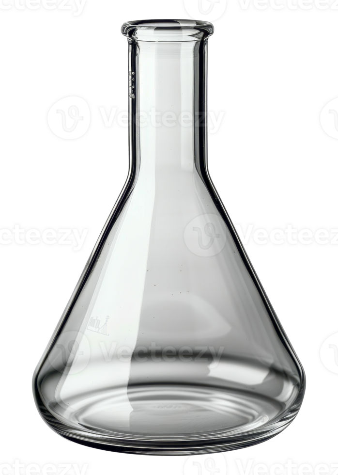 Transparent laboratory flask, cut out - stock .. png