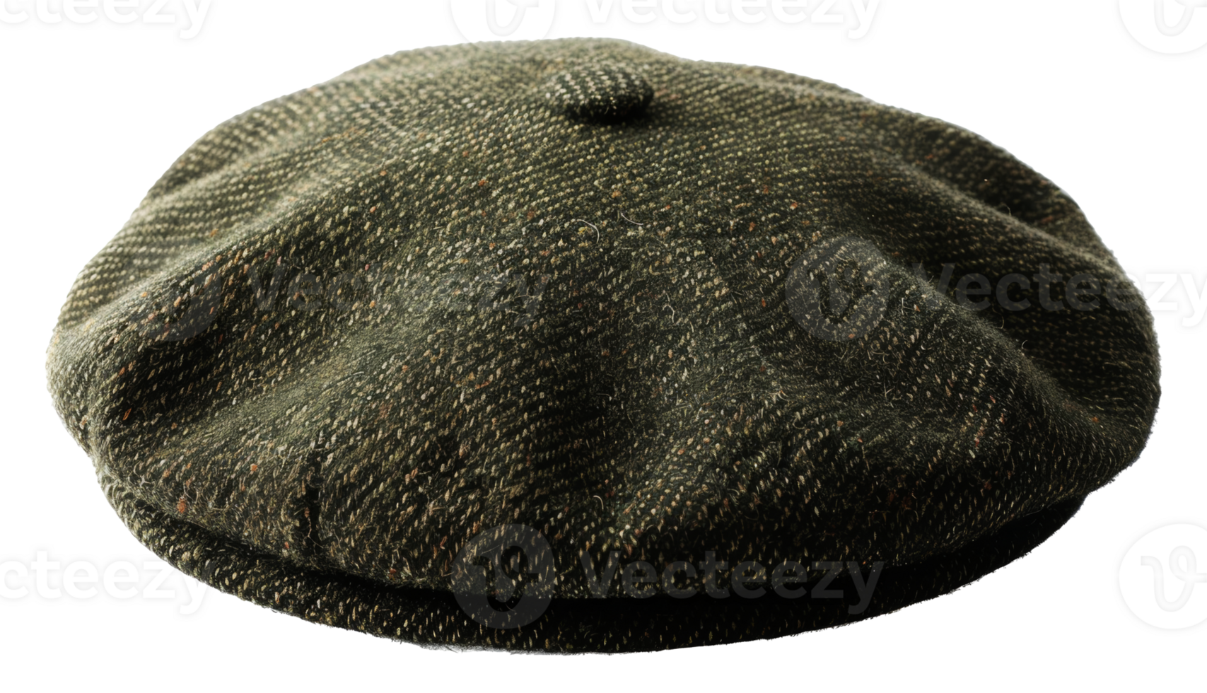 Green cap with ribbed texture, cut out - stock .. png