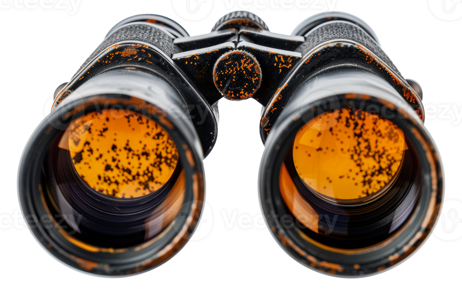 Orange lensed binoculars for enhanced viewing experience, cut out - stock .. png