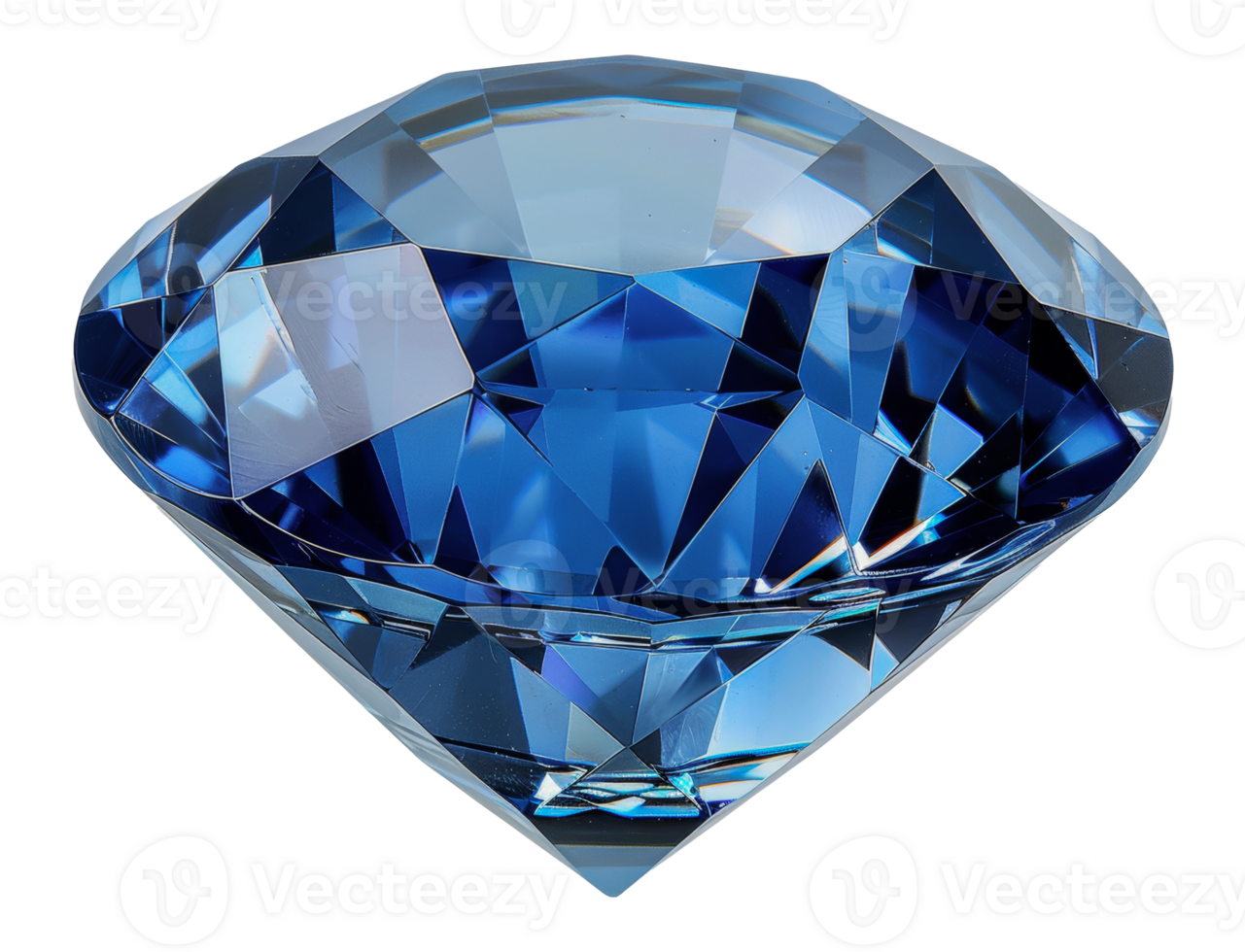 Brilliant blue gemstone with multifaceted, cut out - stock .. png