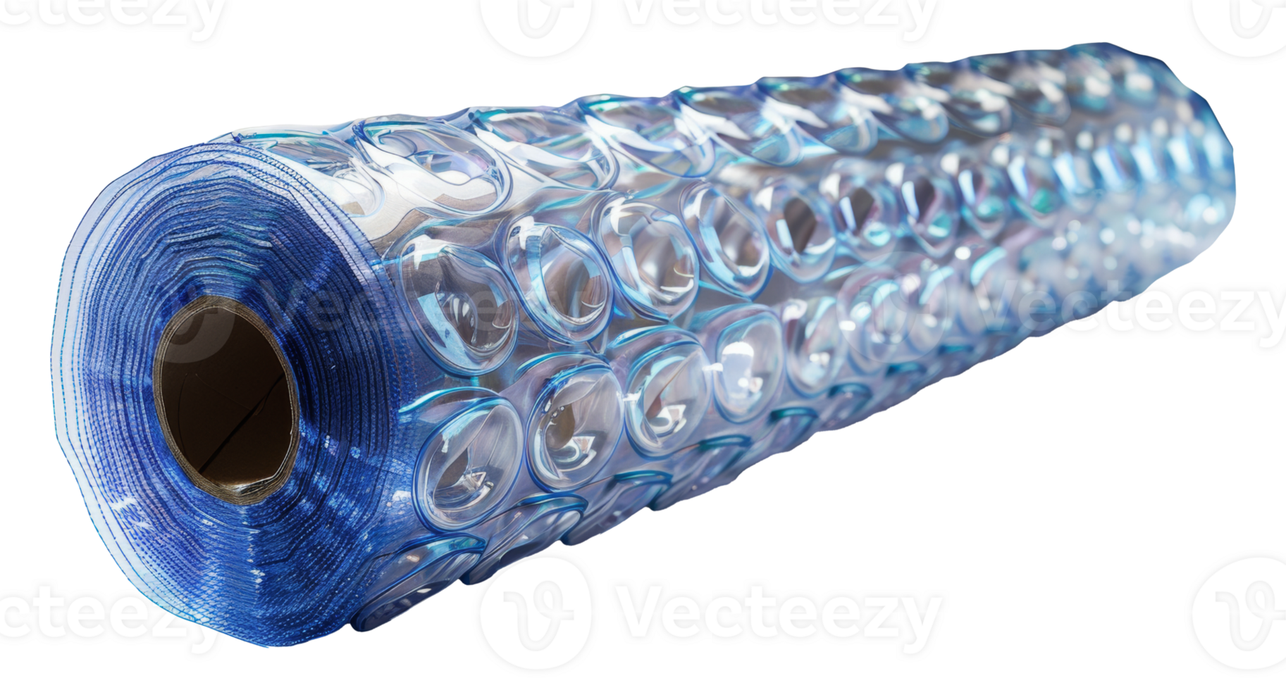 Blue bubble wrap roll for packaging, cut out - stock .. png
