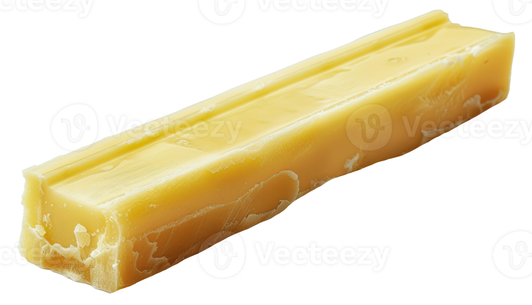 Natural yellow beeswax block, cut out - stock . png