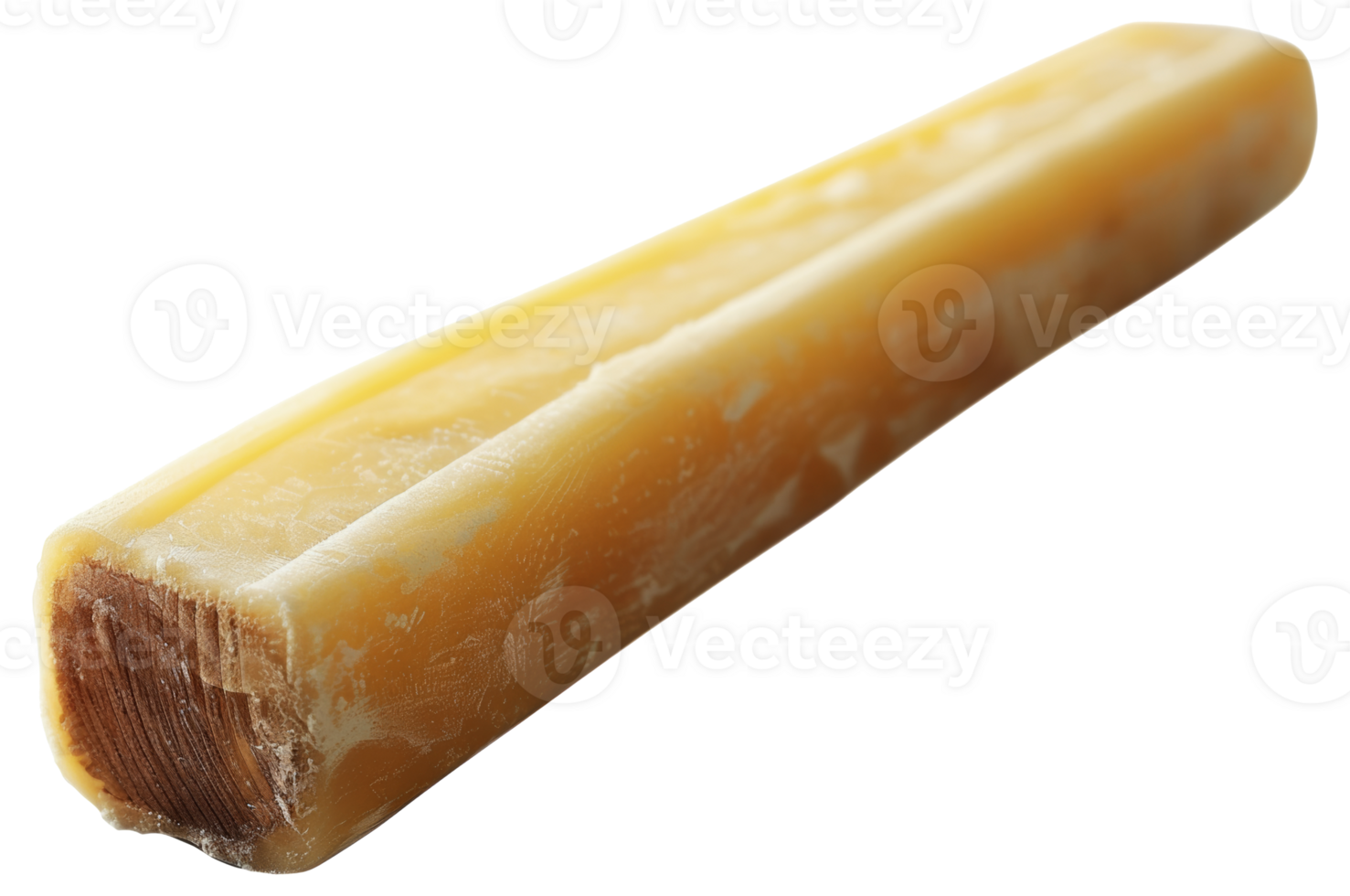 Natural yellow beeswax block, cut out - stock . png