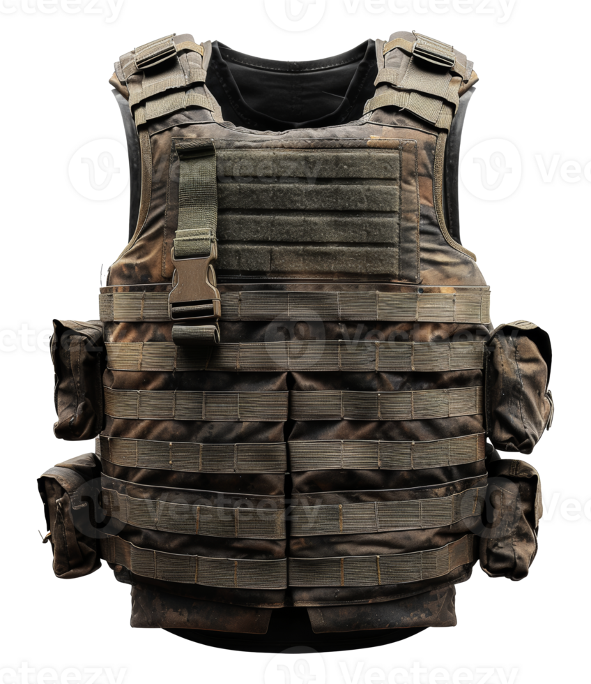Black tactical bulletproof vest, cut out - stock .. png