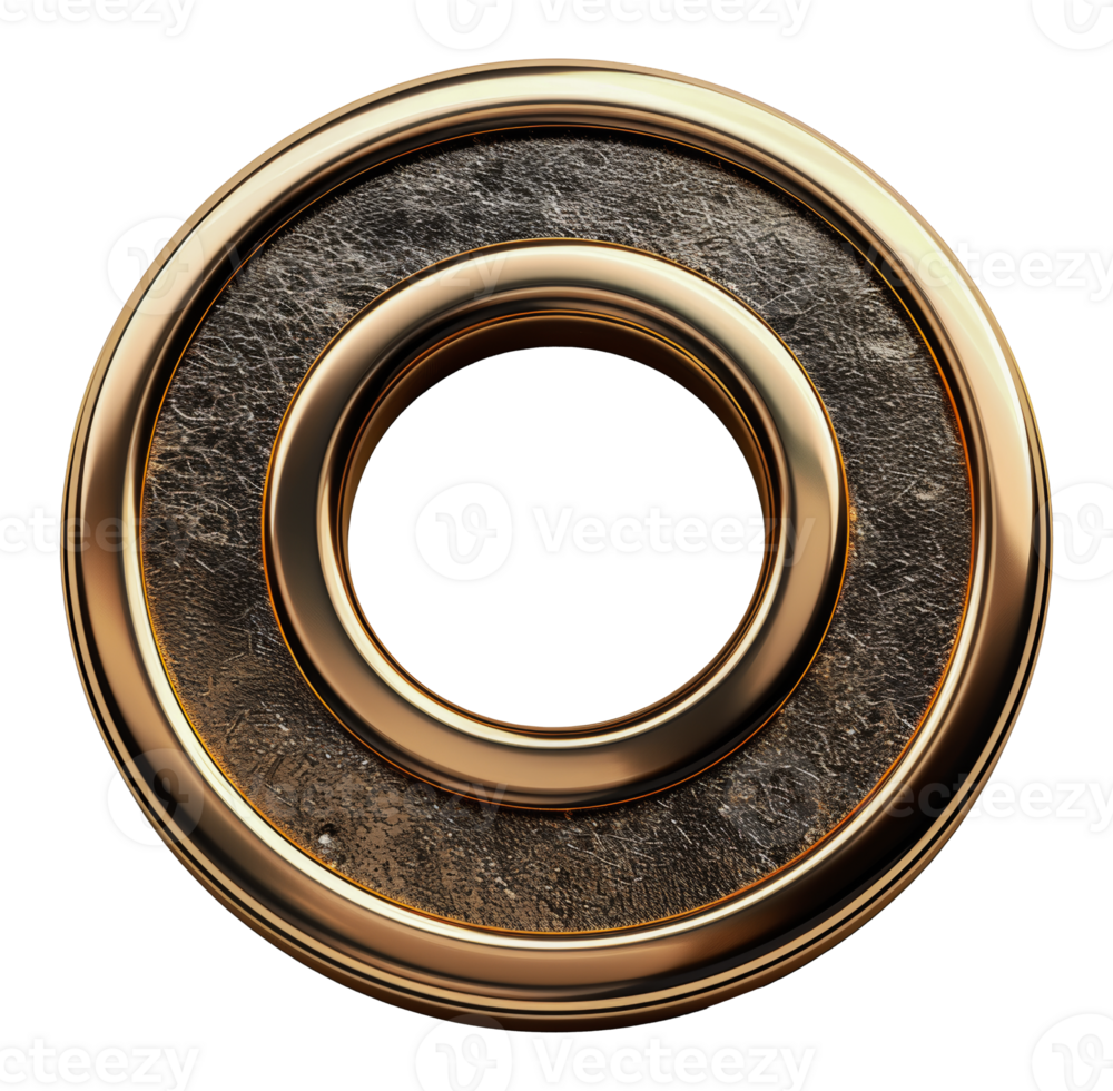 Decorative bronze ring with luxury textured finish, cut out - stock .. png