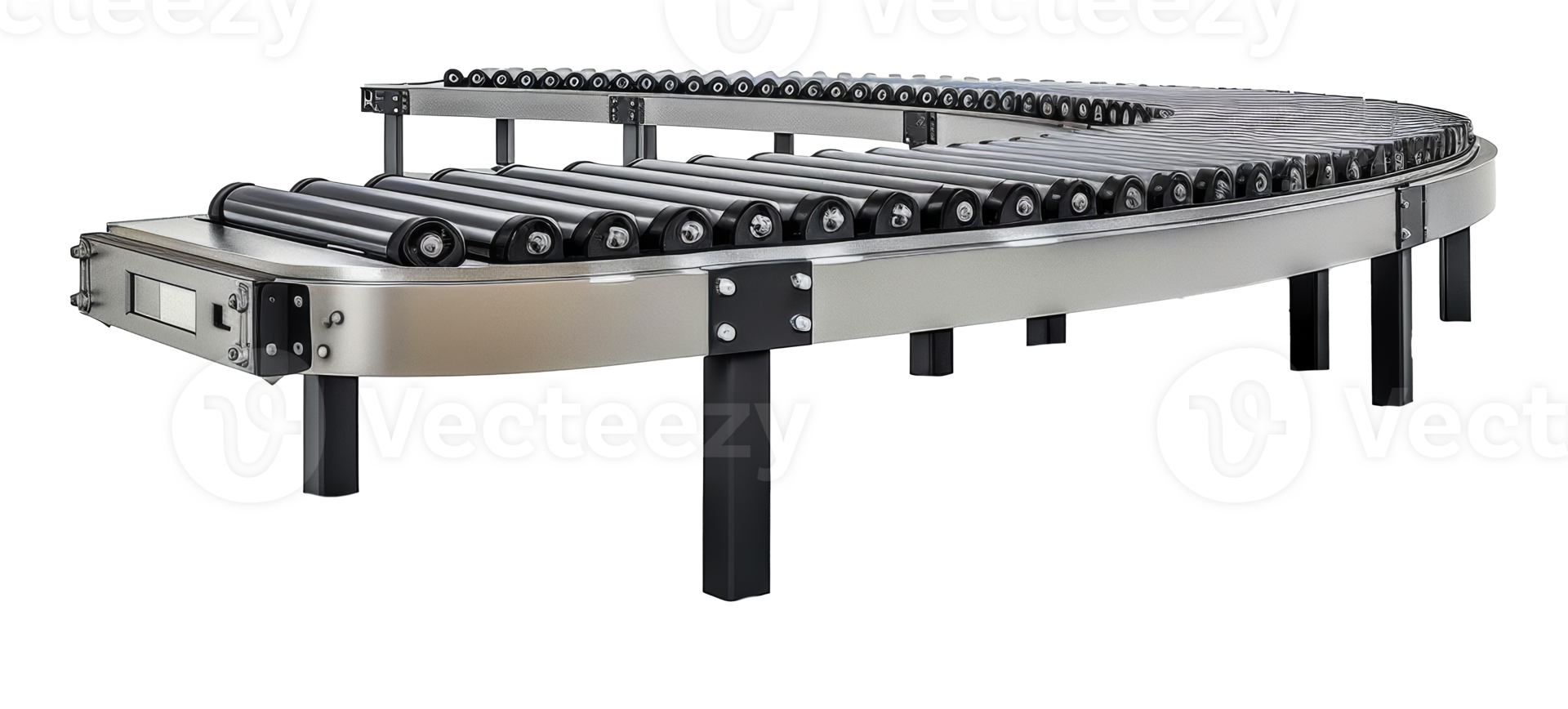 Modern curved conveyor system, cut out - stock .. png