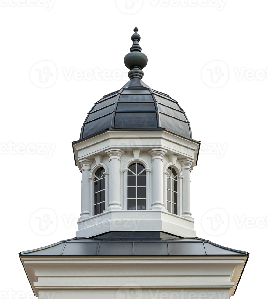 Ornate architectural dome with classic details, cut out - stock .. png