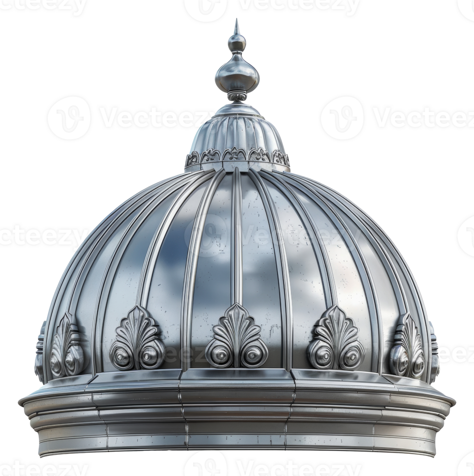Ornate architectural dome with classic details, cut out - stock .. png