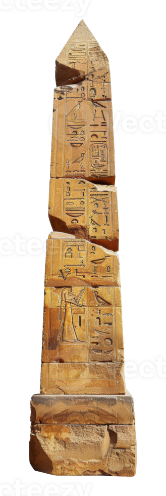 Egyptian obelisk with hieroglyphs, cut out - stock .. png