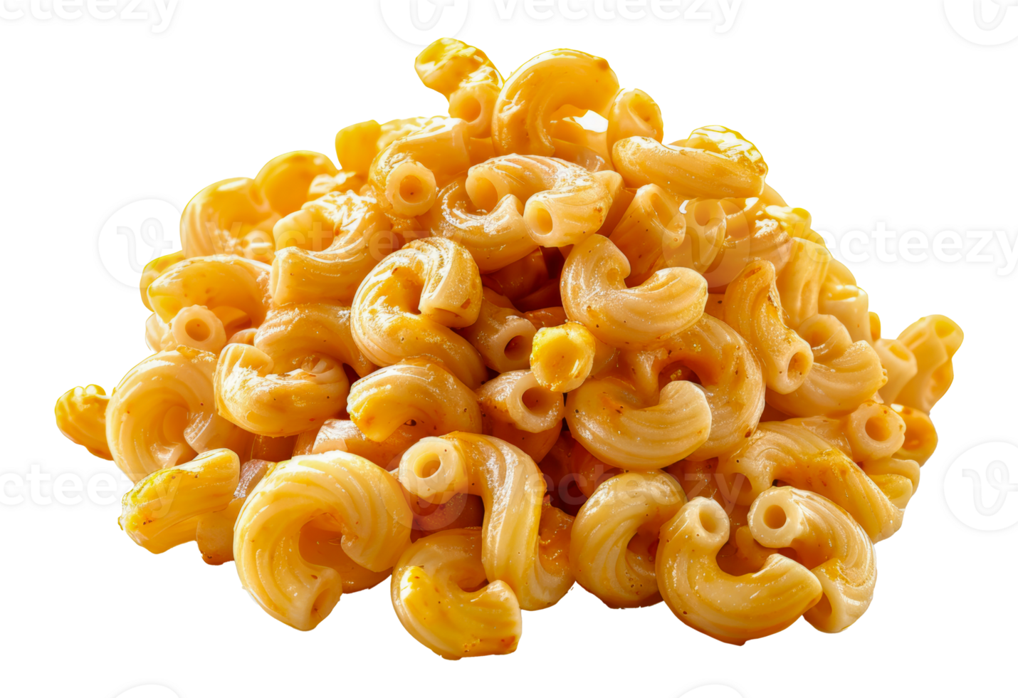 Freshly cooked fusilli pasta pile, cut out - stock .. png