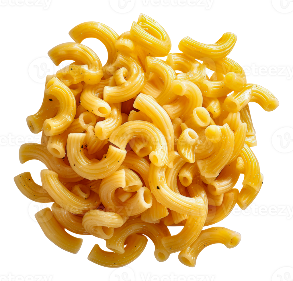 Freshly cooked fusilli pasta pile, cut out - stock .. png