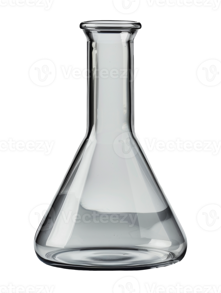 Transparent glass laboratory flask, cut out - stock .. png