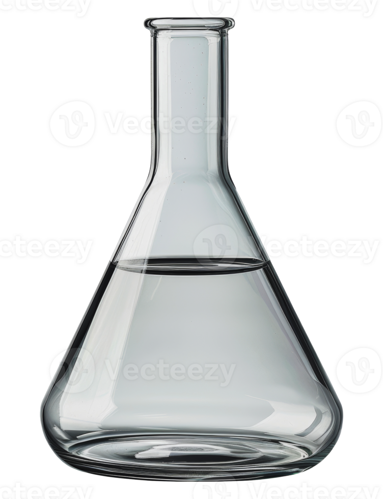 Transparent glass laboratory flask, cut out - stock .. png