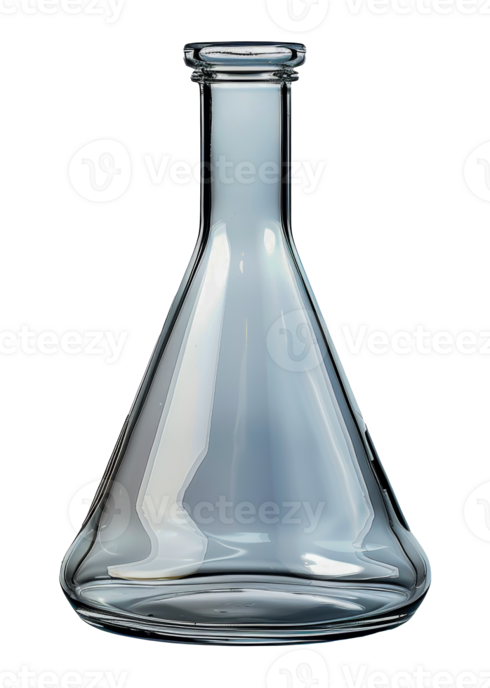Transparent glass laboratory flask, cut out - stock .. png
